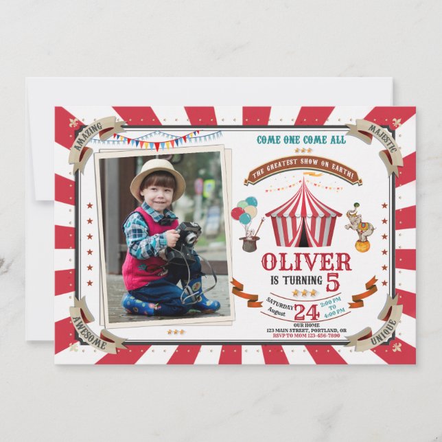 Invitación al cumpleaños del Circo Fotográfico Fes (Anverso)