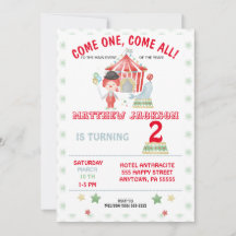 Invitación al cumpleaños del Circo, ¡ven primero, 