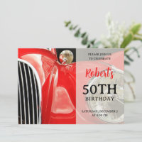 Invitación al cumpleaños del coche británico clási
