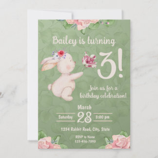 Invitación al cumpleaños del Conejo Conejo Conejo