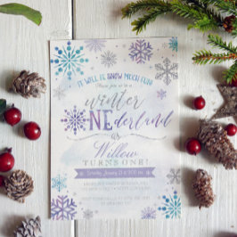 Invitación al cumpleaños del copo de nieve Onederl