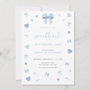 Invitación al cumpleaños del corazón azul