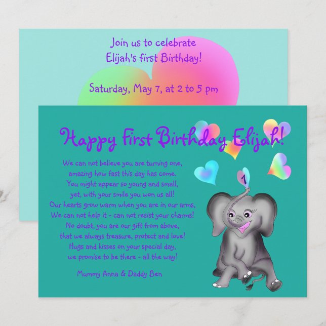 Invitación al cumpleaños del corazón de la empresa (Anverso / Reverso)