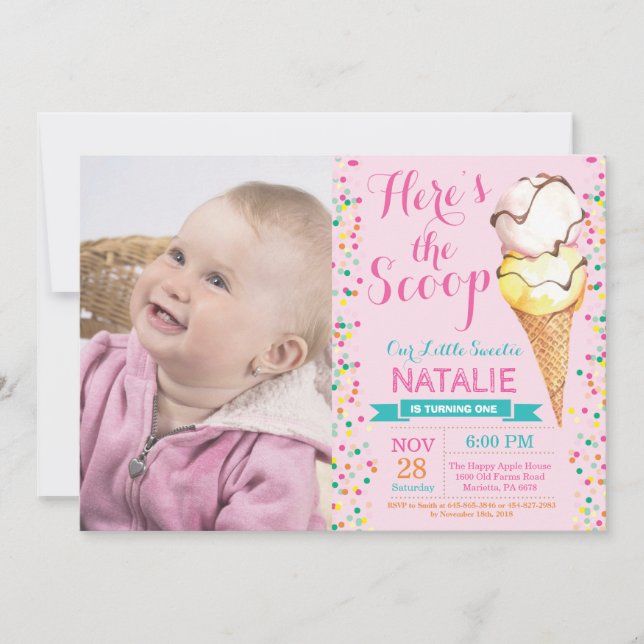 Invitación al cumpleaños del Crema de hielo (Anverso)