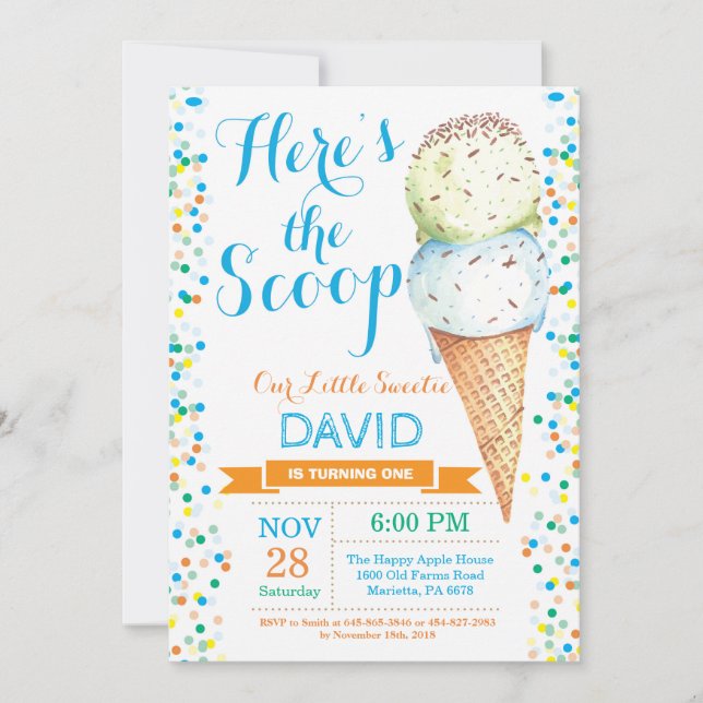 Invitación al cumpleaños del Crema de hielo (Anverso)