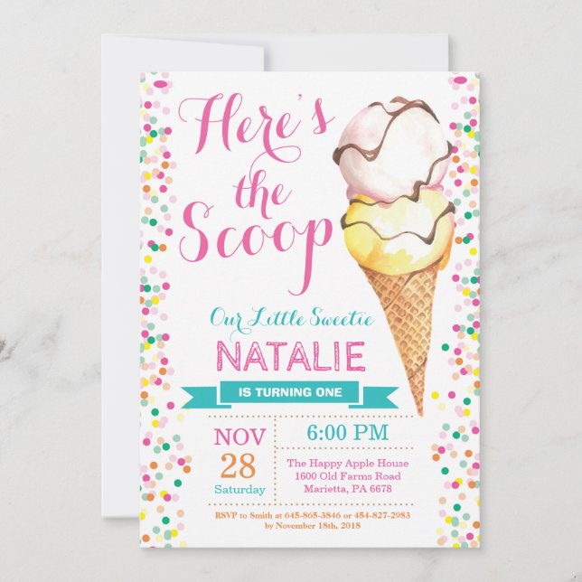 Invitación al cumpleaños del Crema de hielo (Anverso)
