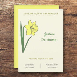 Invitación al cumpleaños del Daffodil Botánico
