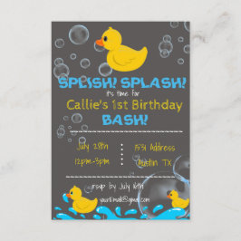 Invitación al cumpleaños del duque de goma Bath Ti