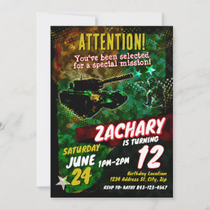 Invitación al cumpleaños del ejército