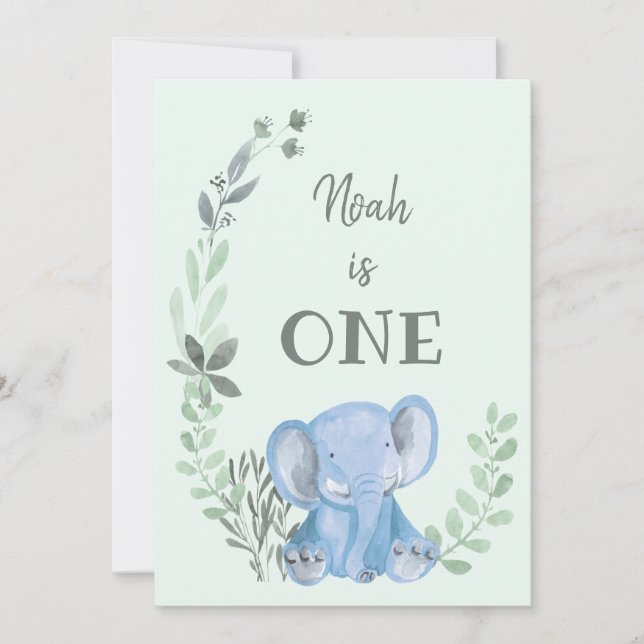 Invitación al cumpleaños del Elefante Azul (Anverso)