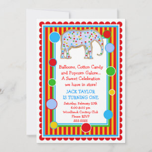 Invitación al cumpleaños del elefante de circo - P