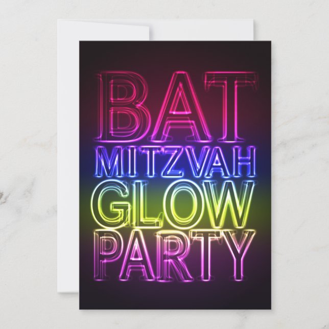 Invitación al cumpleaños del FIESTA Bat Mitzvah (Anverso)
