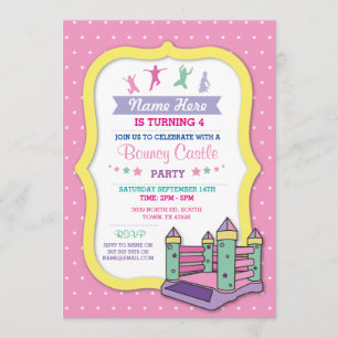 Invitación al cumpleaños del Fiesta Bouncy Castle