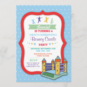 Invitación al cumpleaños del Fiesta Bouncy Castle 