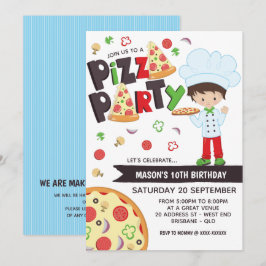 Invitación al cumpleaños del Fiesta Boy Pizza