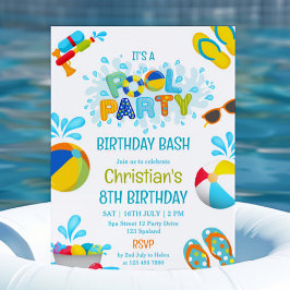 Invitación al cumpleaños del Fiesta Boy Pool