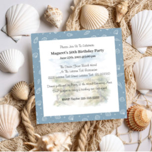 Invitación al cumpleaños del Fiesta Cute Blue Mode