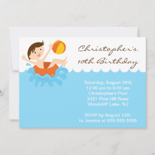 Invitación al cumpleaños del Fiesta de CUTE Boy Po