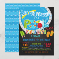 Invitación al cumpleaños del Fiesta de la piscina