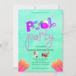 Invitación al cumpleaños del Fiesta de la piscina 