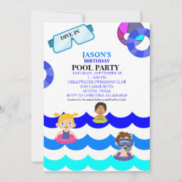 Invitación al cumpleaños del Fiesta de la piscina 