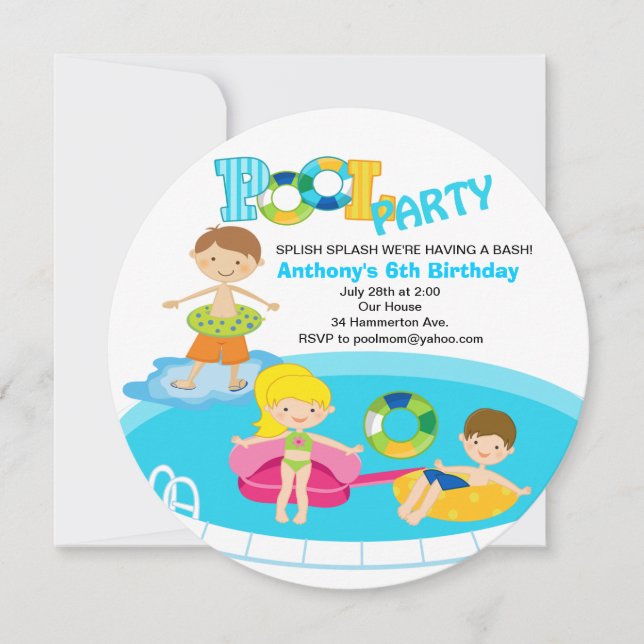 Invitación al cumpleaños del Fiesta del grupo de c (Anverso)