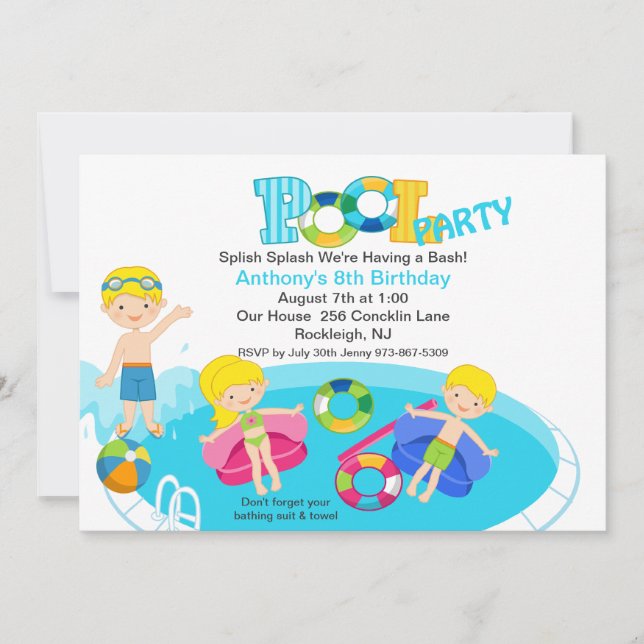Invitación al cumpleaños del Fiesta del grupo de n (Anverso)