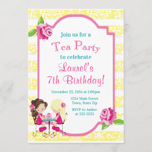 Invitación al cumpleaños del Fiesta del té Invitac