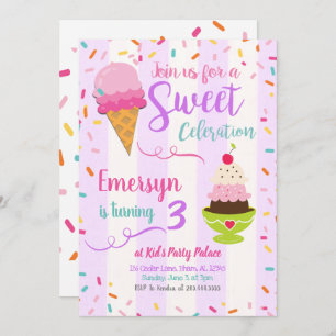 Invitación al cumpleaños del Fiesta Ice Cream