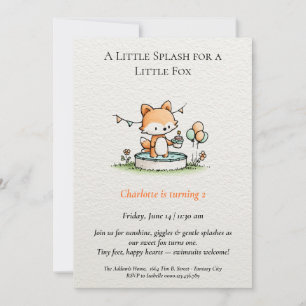 Invitación al cumpleaños del Fiesta Little Fox Poo