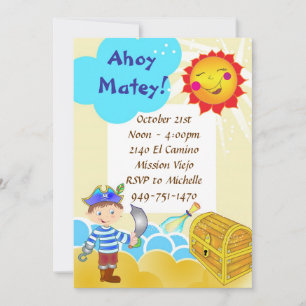 Invitación al cumpleaños del Fiesta pirata