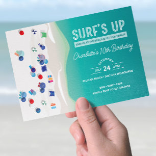 Invitación al cumpleaños del Fiesta Surf's Up Summ