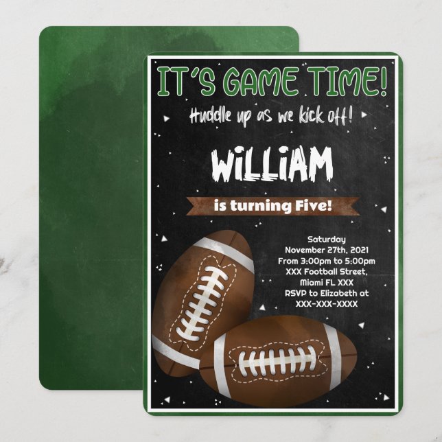 Invitación al cumpleaños del fútbol (Anverso / Reverso)