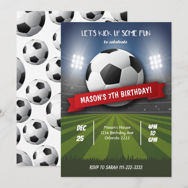 Invitación al cumpleaños del fútbol (Anverso / Reverso)