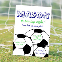 Invitación al cumpleaños del fútbol - Azul
