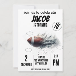 Invitación al cumpleaños del fútbol de los deporte