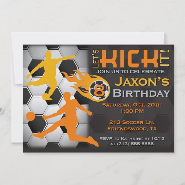 Invitación al cumpleaños del fútbol del chico - Va (Anverso)