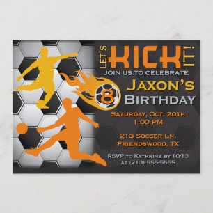 Invitación al cumpleaños del fútbol del chico - Va