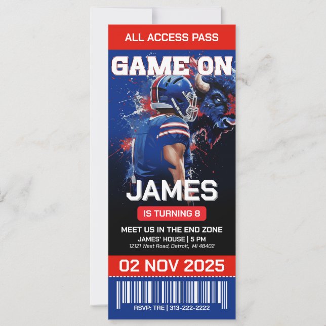 Invitación al cumpleaños del fútbol: descarga digi (Anverso)