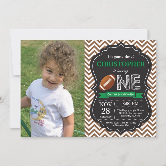 Invitación al cumpleaños del fútbol Fiesta de prim (Anverso)