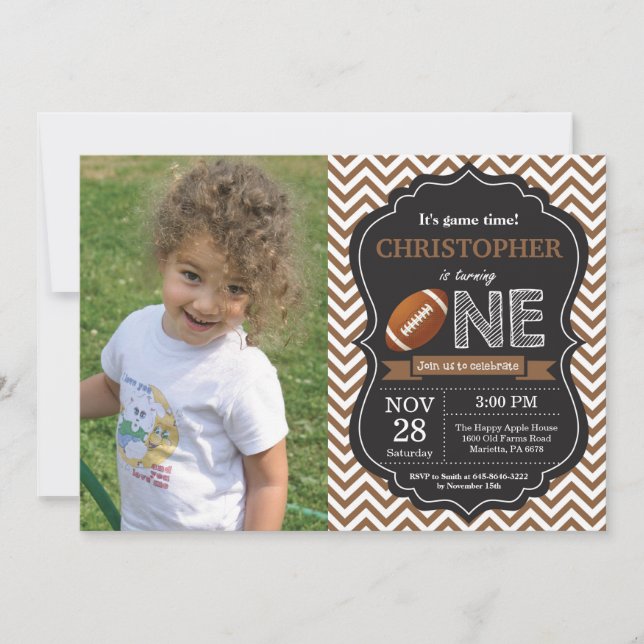 Invitación al cumpleaños del fútbol Fiesta de prim (Anverso)
