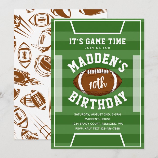 Invitación al cumpleaños del fútbol | Invitación a (Anverso / Reverso)