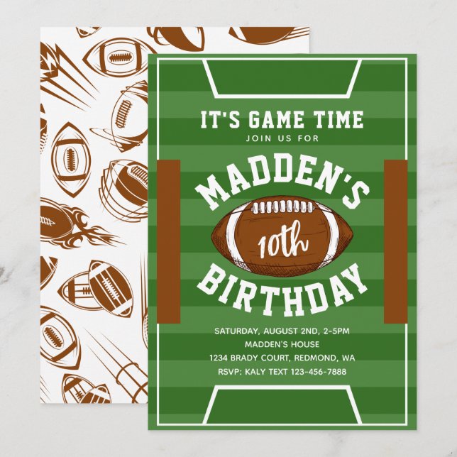 Invitación al cumpleaños del fútbol | Invitación a (Anverso / Reverso)