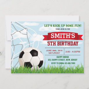 Invitación al cumpleaños del fútbol. Invitación de