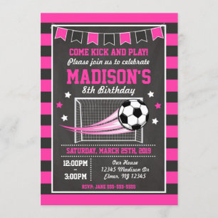 Invitación al cumpleaños del fútbol para Chicas