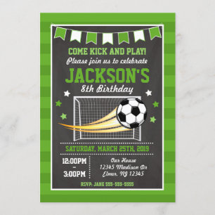 Invitación al cumpleaños del fútbol para chicos