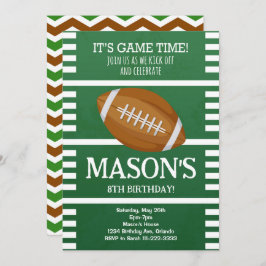 Invitación al cumpleaños del fútbol verde