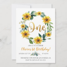 Invitación al cumpleaños del girasol