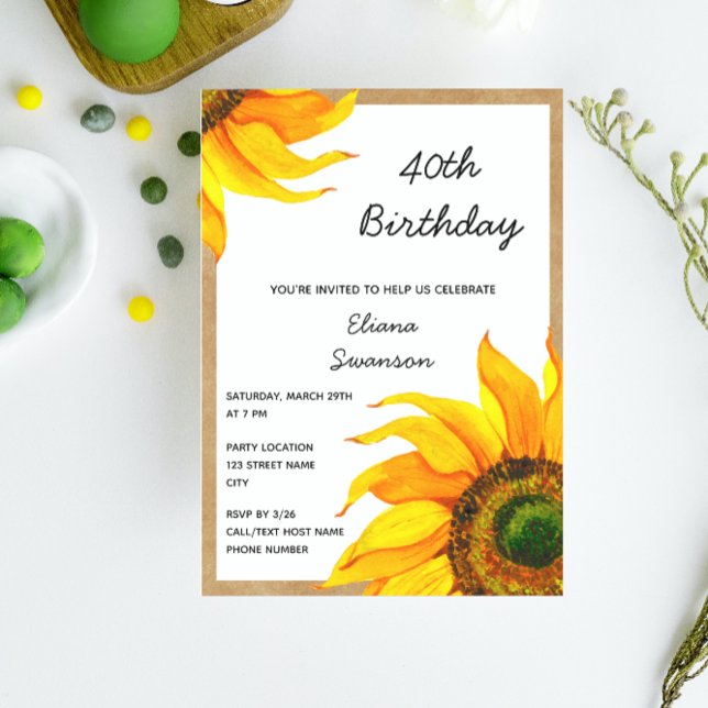 Invitación al cumpleaños del girasol (Subido por el creador)