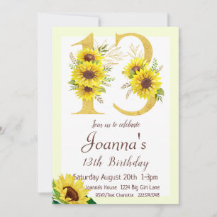 Invitación al cumpleaños del girasol, 13 cumpleaño
